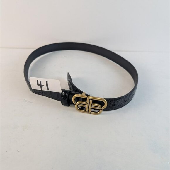 Balenciaga Belt Leather Black BB Super Thin 35” -   Woman - Picture 2 of 6